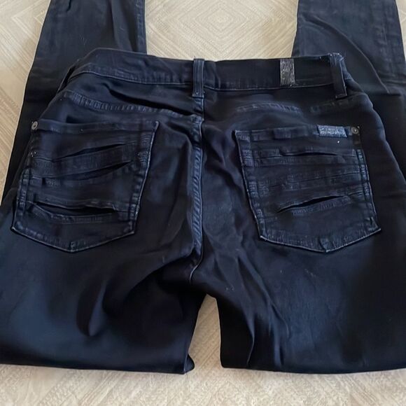 74AMK Women’s Dark Navy High Waist Straight Leg Jeans - Picture 7 of 7